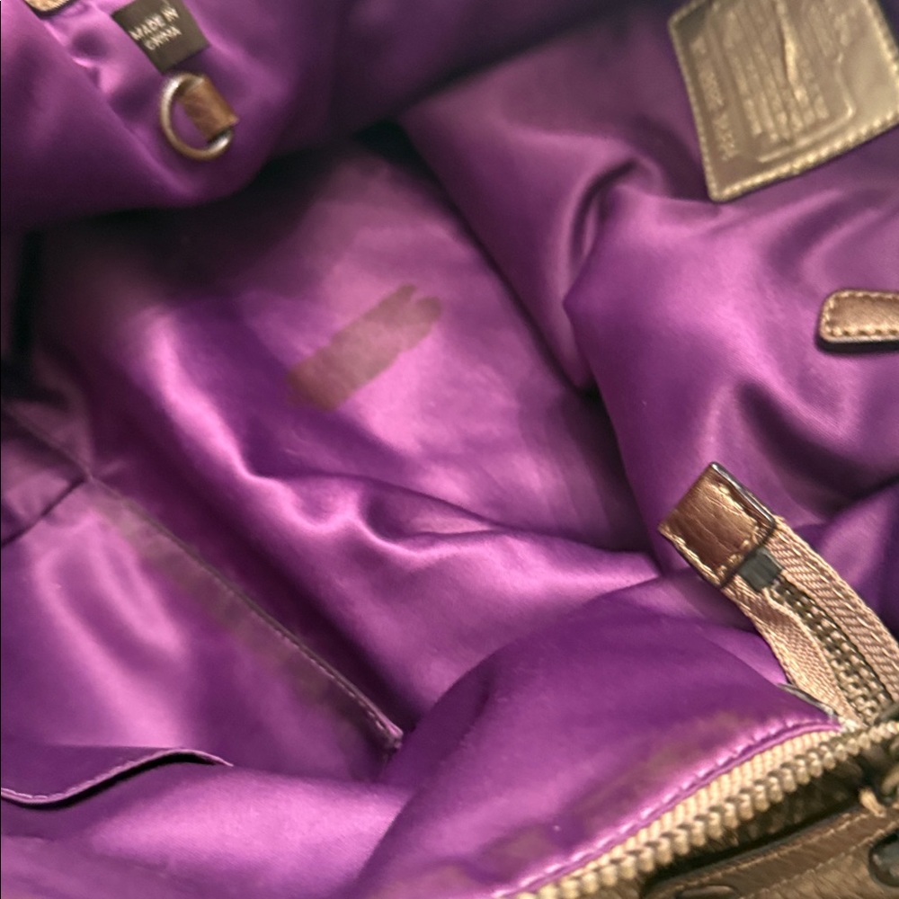 Coach Metallic Brown Leather Satchel - Picture 8 of 8